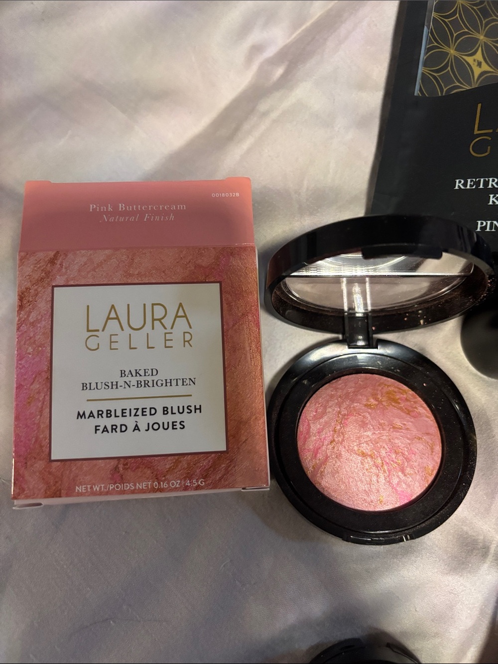 Laura Geller Pink Marbleized Blush & Gold Baked Highlighter 4 pc Set New - Picture 2 of 5